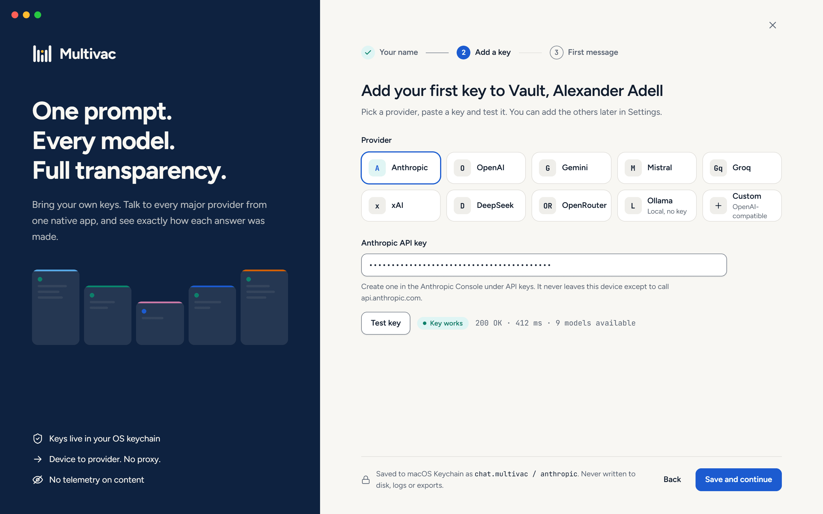 Vault: Bring your own keys